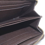 Louis Vuitton Damier Zippy Coin Purse Leather Brown