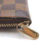Louis Vuitton Damier Zippy Coin Purse Leather Brown