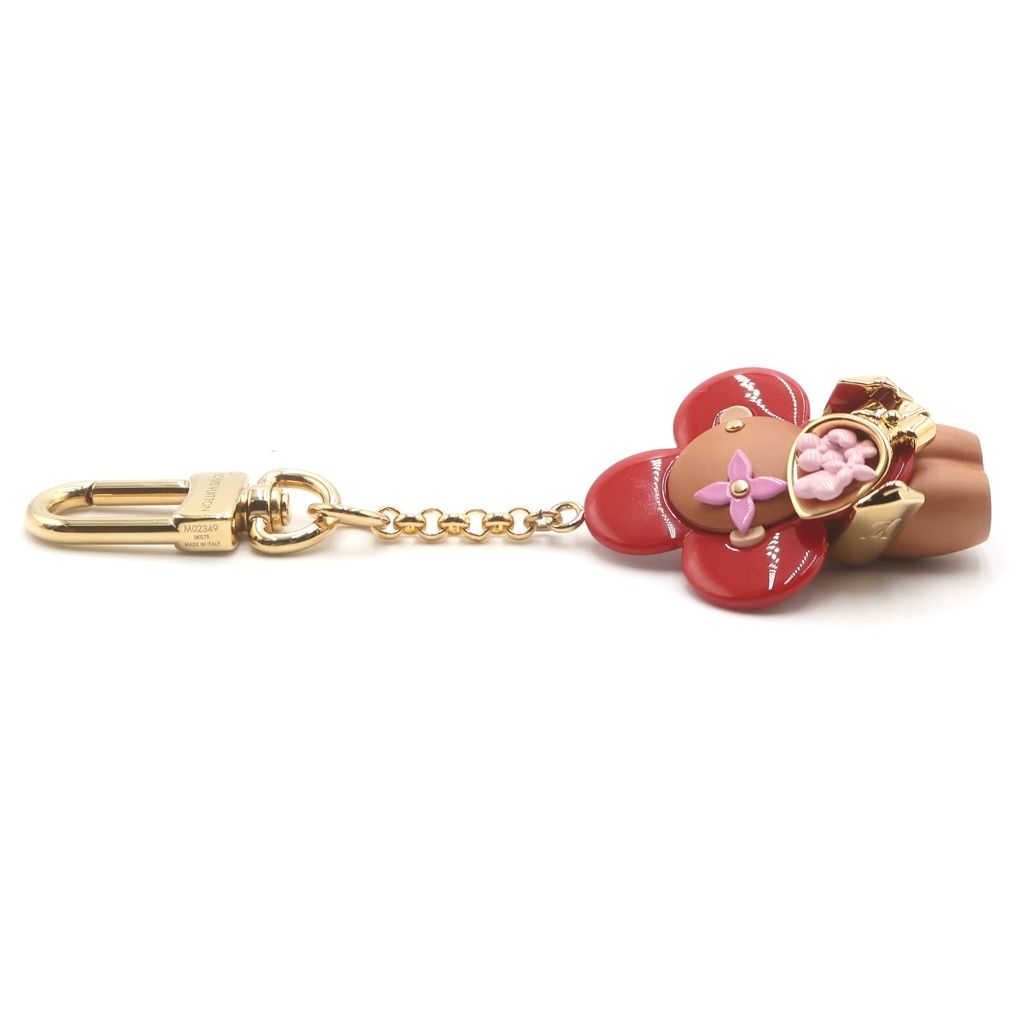 Louis Vuitton Vivienne Candy Heart Bag Charm Key Holder Brown