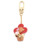 Louis Vuitton Vivienne Candy Heart Bag Charm Key Holder Brown