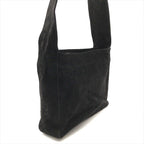 Fendi Zucca Suede Shoulder Bag Black