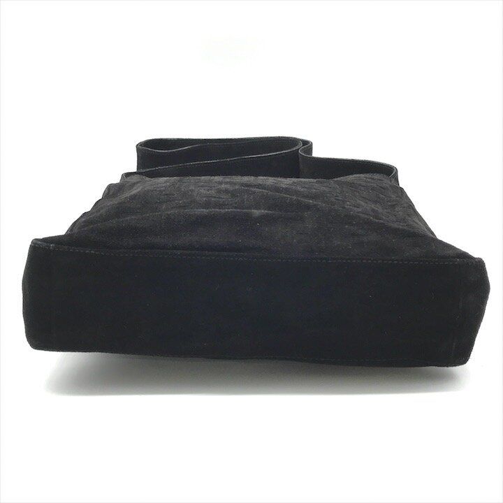 Fendi Zucca Suede Shoulder Bag Black