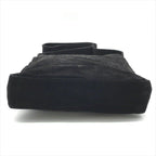 Fendi Zucca Suede Shoulder Bag Black