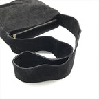 Fendi Zucca Suede Shoulder Bag Black