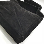 Fendi Zucca Suede Shoulder Bag Black