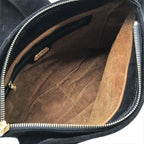 Fendi Zucca Suede Shoulder Bag Black