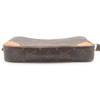 Louis Vuitton Monogram Marly Dragonne Leather Clutch Pouch Brown