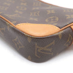 Louis Vuitton Monogram Marly Dragonne Leather Clutch Pouch Brown