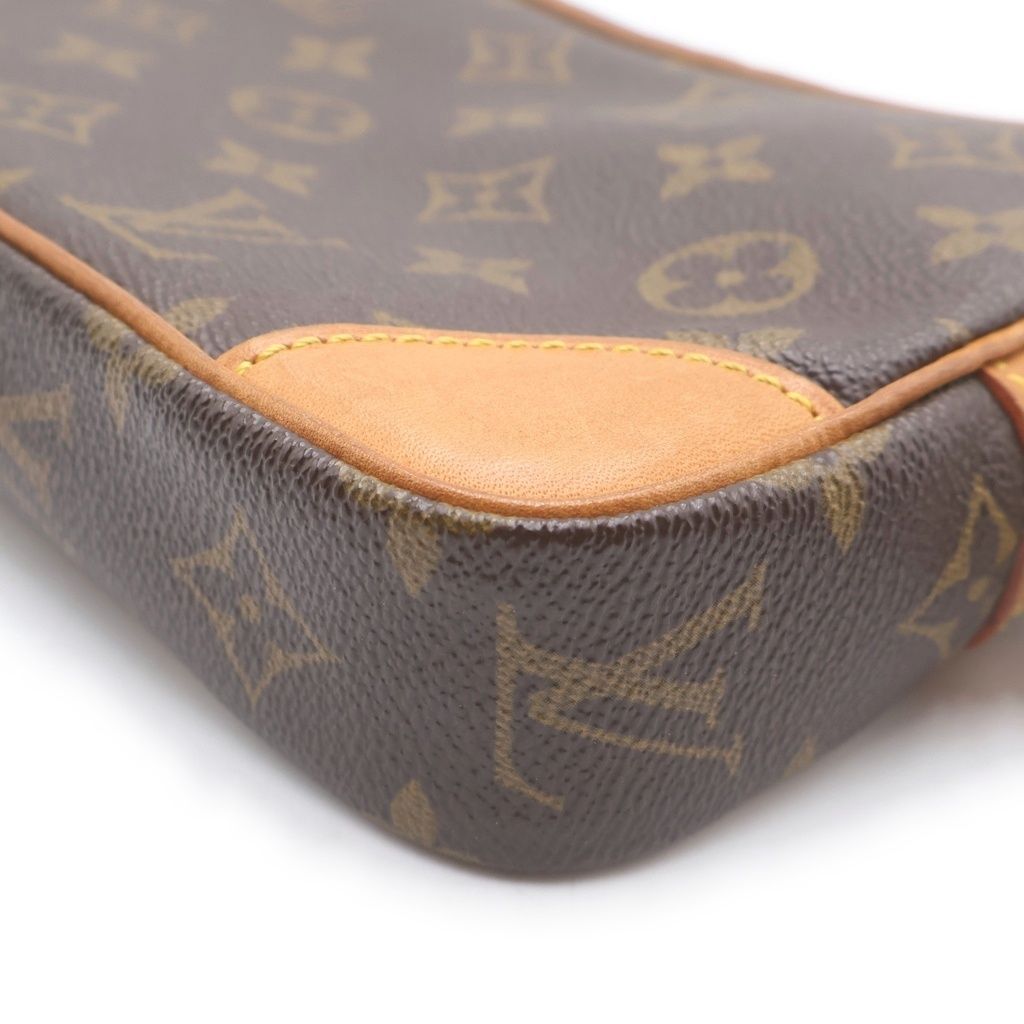 Louis Vuitton Monogram Marly Dragonne Leather Clutch Pouch Brown