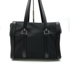 Prada Nylon Tessuto Silver Shoulder Bag Black