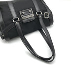 Prada Nylon Tessuto Silver Shoulder Bag Black