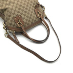 Gucci GG Canvas Leather Hand Shoulder 2-Way Bag Brown