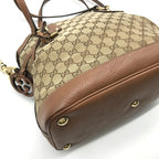 Gucci GG Canvas Leather Hand Shoulder 2-Way Bag Brown