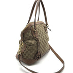 Gucci GG Canvas Leather Hand Shoulder 2-Way Bag Brown