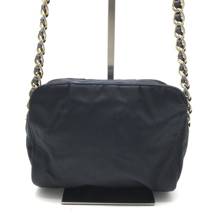 Prada Nylon Tessuto Chain Shoulder Bag Crossbody Navy