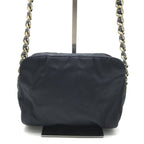 Prada Nylon Tessuto Chain Shoulder Bag Crossbody Navy
