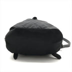Prada Nylon Tessuto Triangle Logo Leather Backpack Black