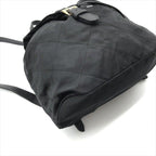 Prada Nylon Tessuto Triangle Logo Leather Backpack Black