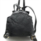 Prada Nylon Tessuto Triangle Logo Leather Backpack Black