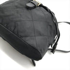 Prada Nylon Tessuto Triangle Logo Leather Backpack Black