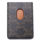 Celine Triomphe Canvas Card Case Brown