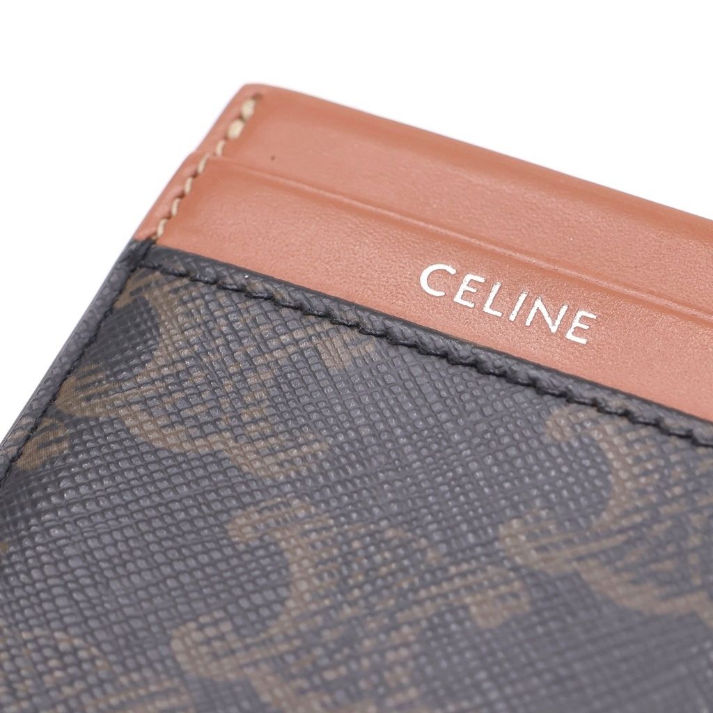 Celine Triomphe Canvas Card Case Brown
