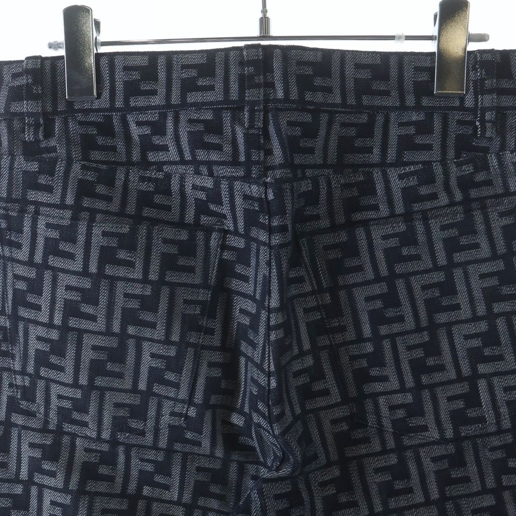 Fendi Zucca Cotton Denim Pants Indigo — view 4