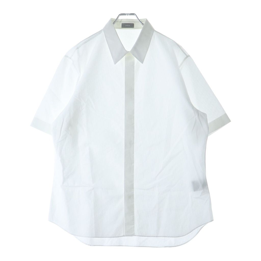 Dior All Over Oblique Pattern Regular Color Cotton Jacquard Short Sleeve Shirt