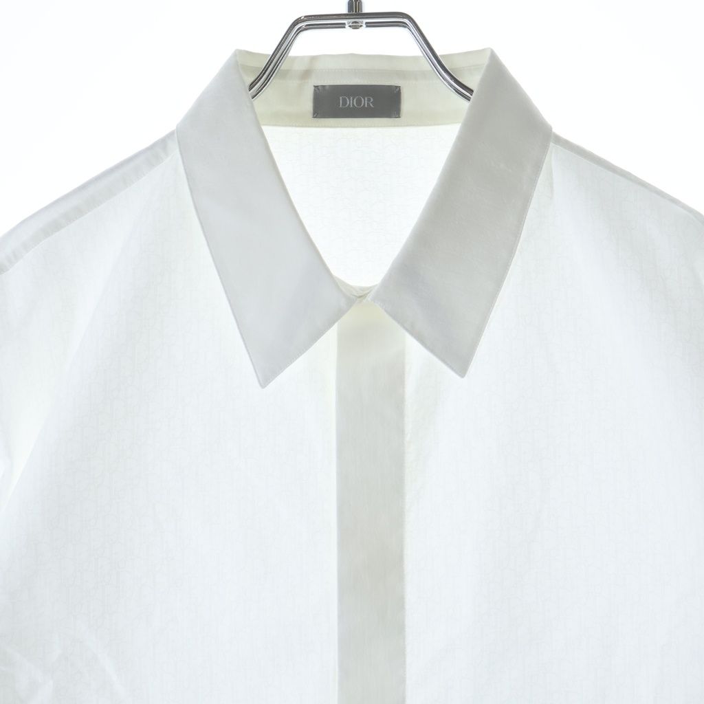 Dior All Over Oblique Pattern Regular Color Cotton Jacquard Short Sleeve Shirt — view 3