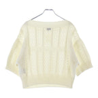 Chanel CC Logo Coco Bichi Knit Short Sleeve Sweater White — view 2