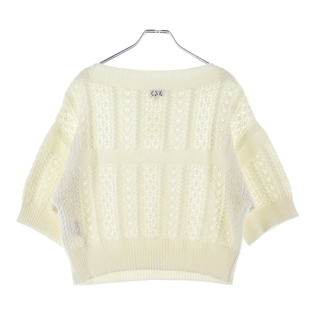 Chanel CC Logo Coco Bichi Knit Short Sleeve Sweater White — view 2