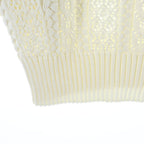 Chanel CC Logo Coco Bichi Knit Short Sleeve Sweater White — view 6
