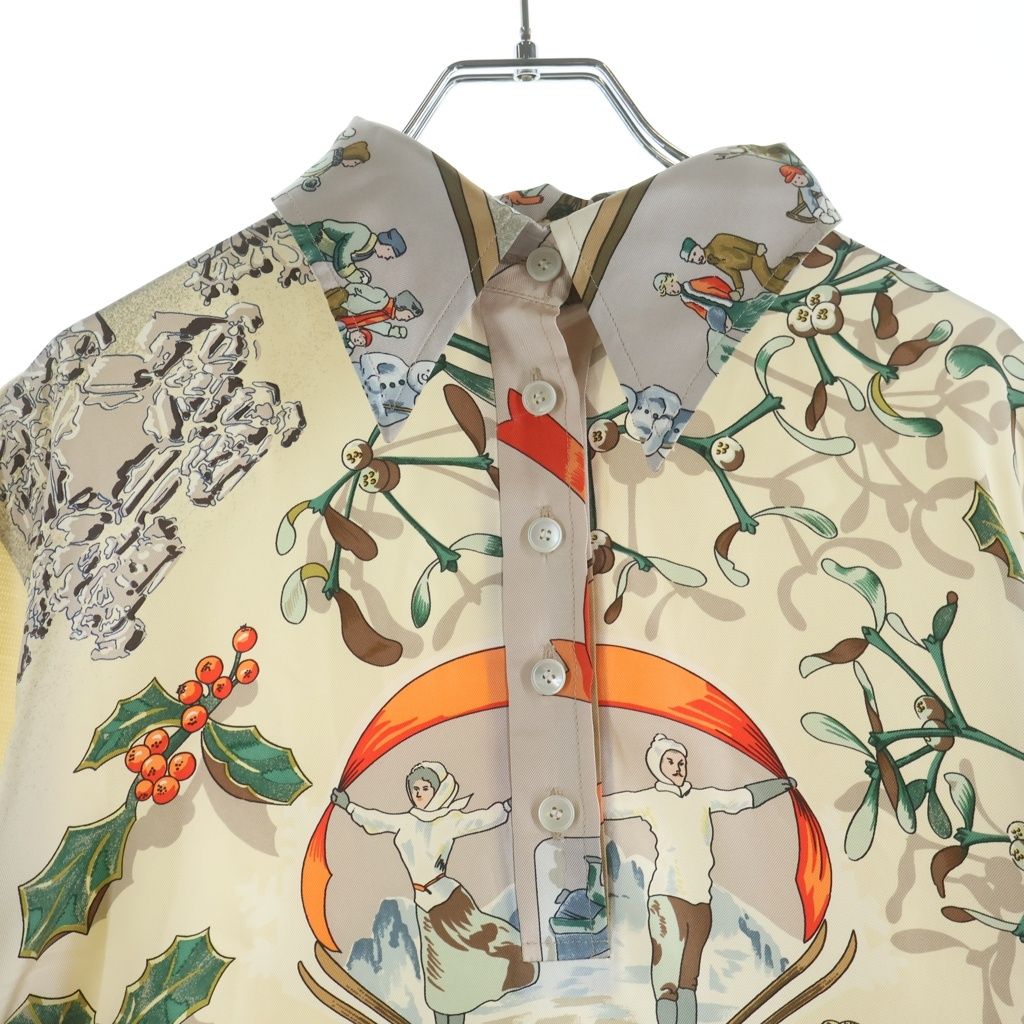 Hermes Neige D'antan Twill Lane High Gee Knit Long Sleeve Shirt Multi Sweater — view 3