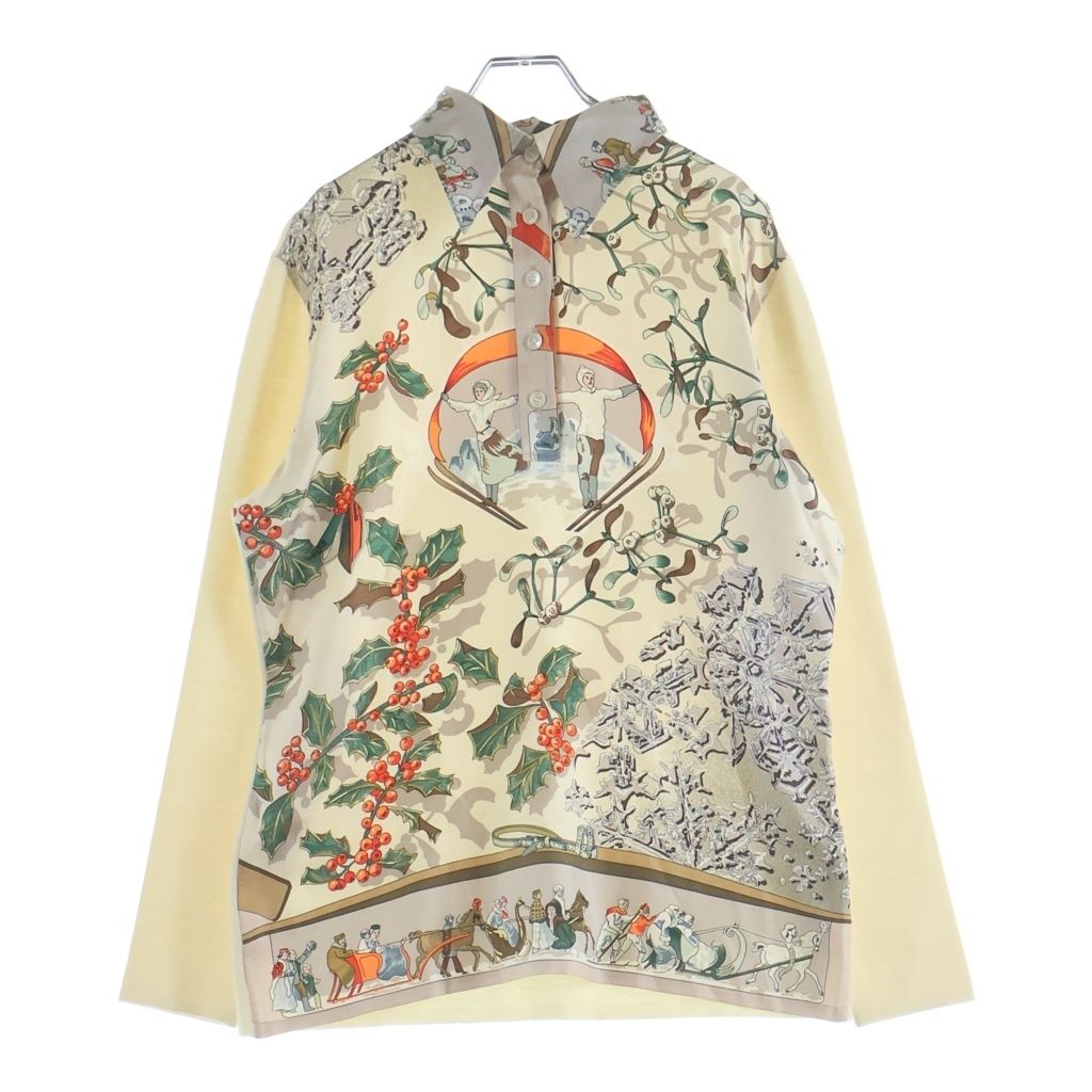 Hermes Neige D'antan Twill Lane High Gee Knit Long Sleeve Shirt Multi Sweater