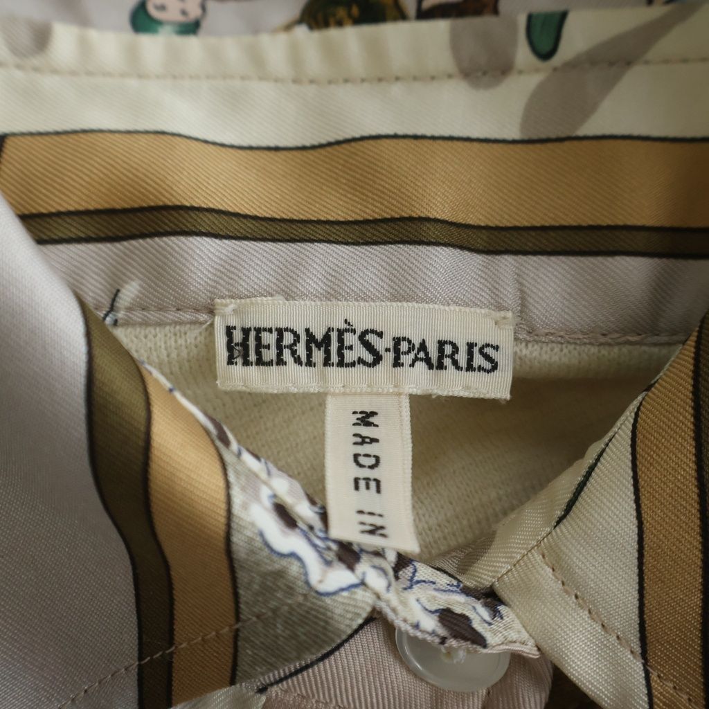 Hermes Neige D'antan Twill Lane High Gee Knit Long Sleeve Shirt Multi Sweater — view 6