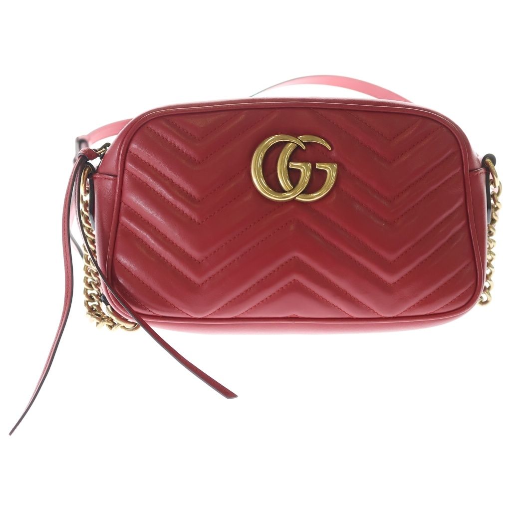 Gucci GG Marmont Small Camera Bag Leather Chain Gold
