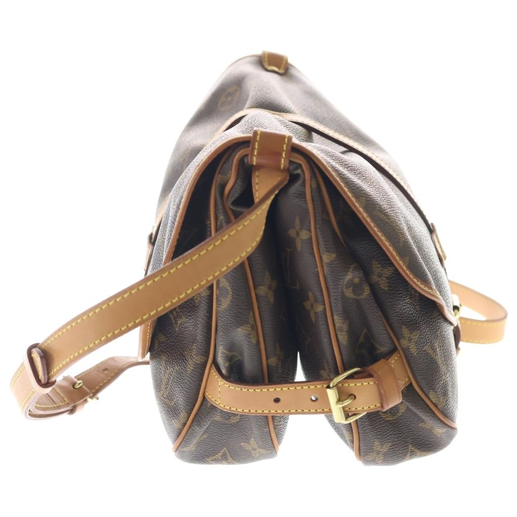 Louis Vuitton Monogram Saumur 30 Shoulder Bag Brown Leather Gold