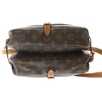 Louis Vuitton Monogram Saumur 30 Shoulder Bag Brown Leather Gold