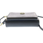 Dior Caro Double Pouch CD Logo Leather Gold Shoulder Bag Black