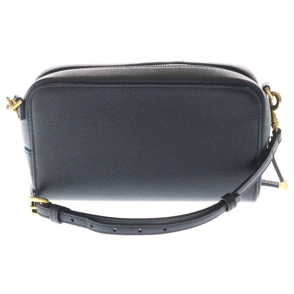 Dior Caro Double Pouch CD Logo Leather Gold Shoulder Bag Black