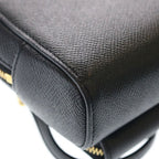 Dior Caro Double Pouch CD Logo Leather Gold Shoulder Bag Black