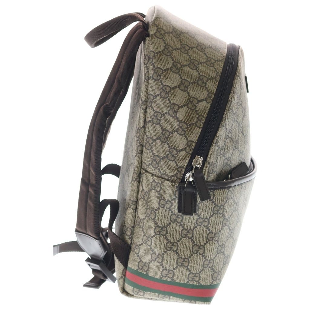 Gucci Children's GG Supreme Dog Backpack Brown Beige Leather