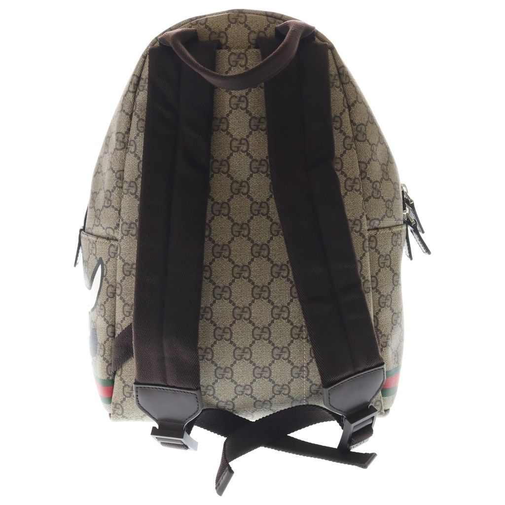 Gucci Children's GG Supreme Dog Backpack Brown Beige Leather