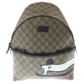 Gucci Children's GG Supreme Dog Backpack Brown Beige Leather