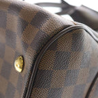 Louis Vuitton Damier Duomo Handbag Brown Leather Gold