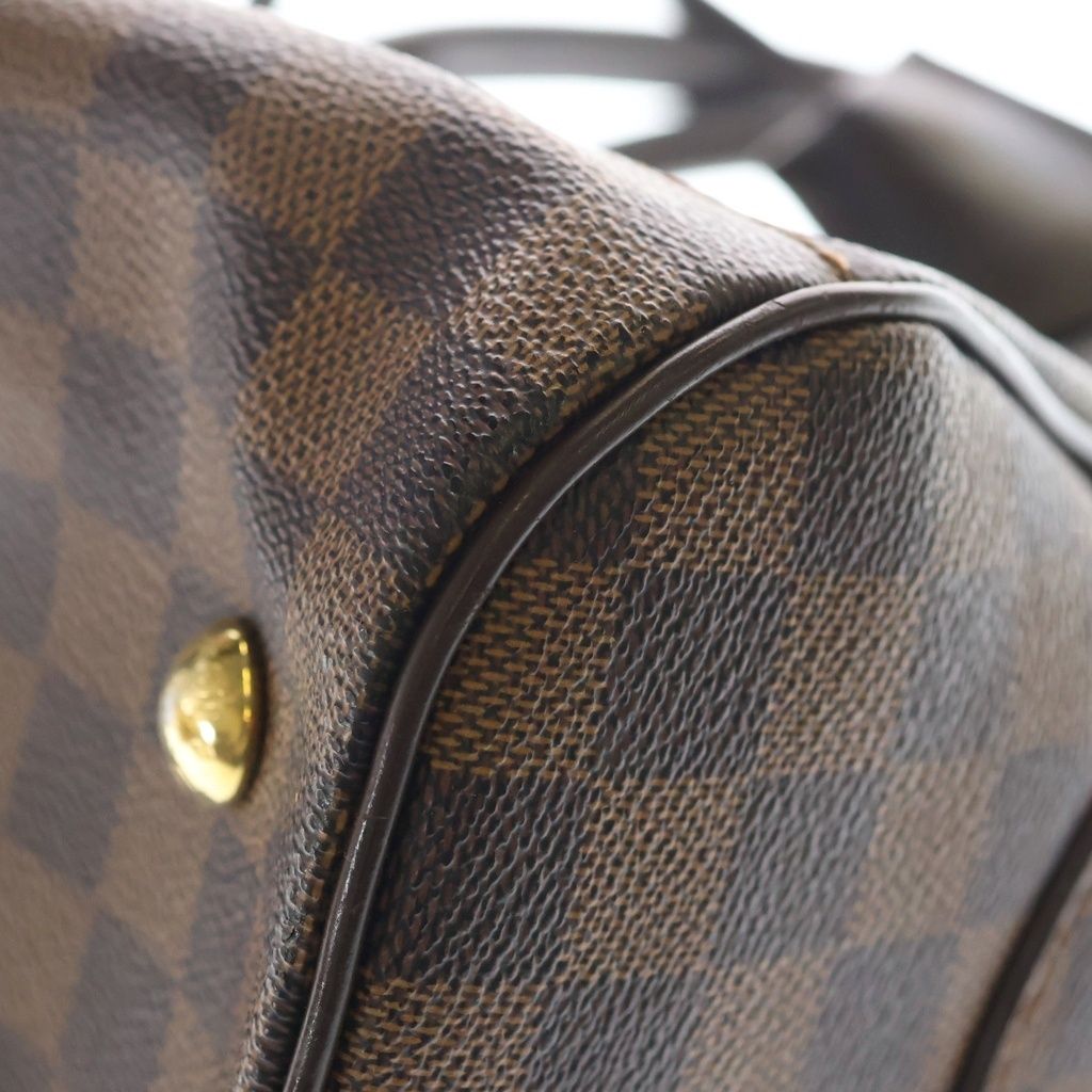 Louis Vuitton Damier Duomo Handbag Brown Leather Gold