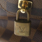 Louis Vuitton Damier Duomo Handbag Brown Leather Gold