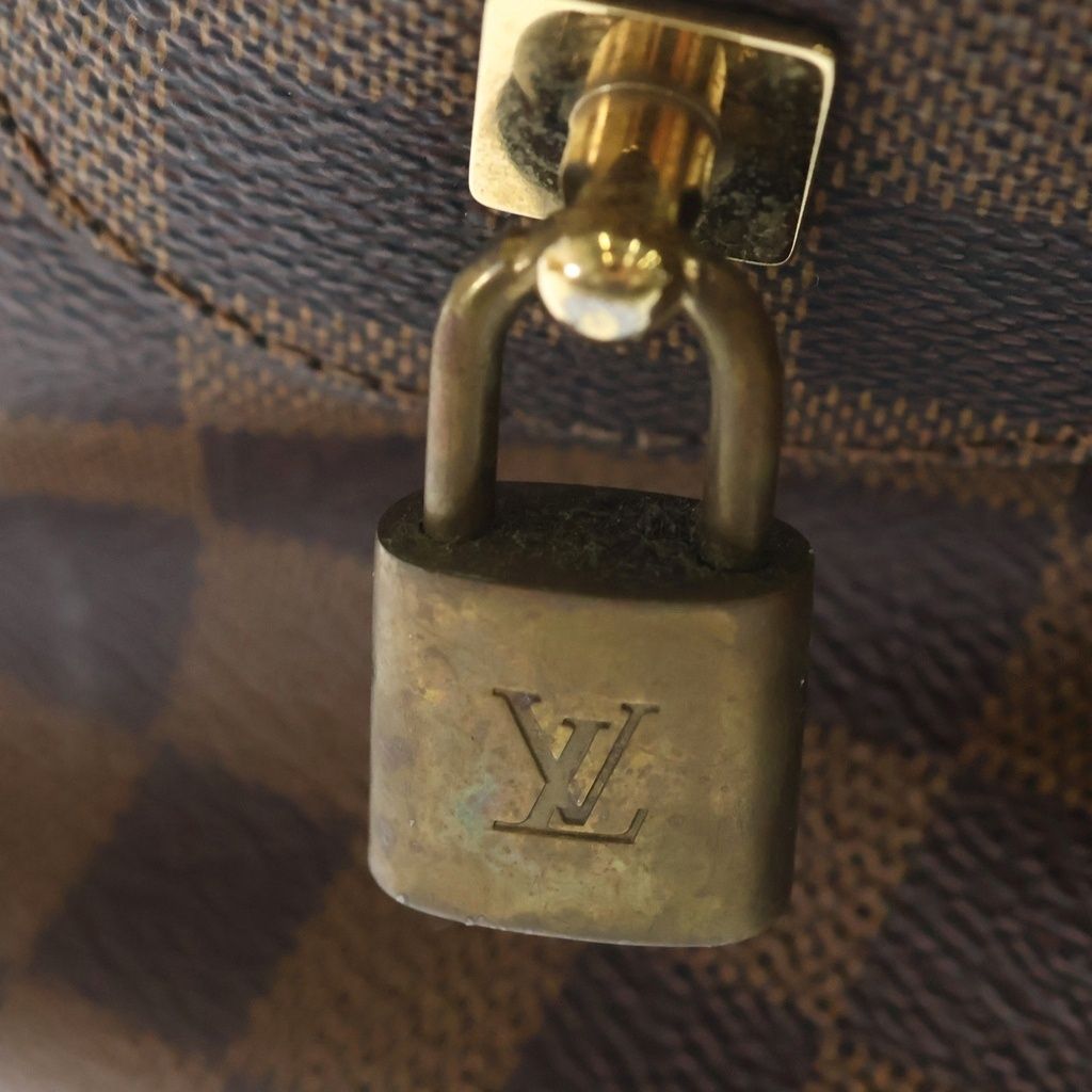 Louis Vuitton Damier Duomo Handbag Brown Leather Gold