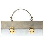 Louis Vuitton Epi Galaxia Handbag Silver Leather Gold