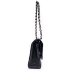 Chanel Quilted 25 Double Flap Chain Shoulder Bag Caviar Leather Black